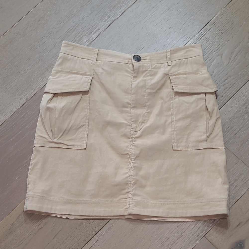 Maeve Anthropologie Cargo Skirt Women's sz M Beige Cargo Mini Skirt